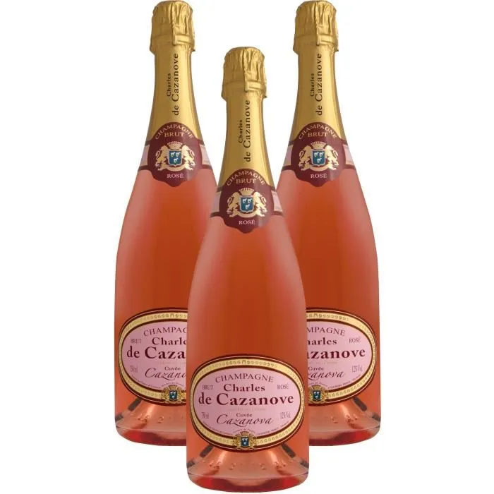 Champagne rosée lot de 3